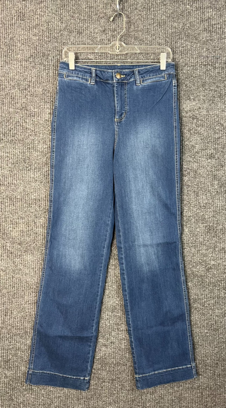 Belle Kim Gravel Jeans Womens 4 Tall Blue Medium Wash Mini Pockets Trousers